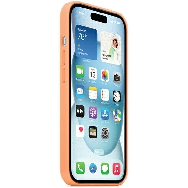 APPLE iPhone 15 Silicone Case with MagSafe - Orange Sorbet hinta ja tiedot | Puhelimen kuoret ja kotelot | hobbyhall.fi