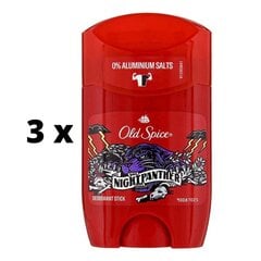 Deodoranttikynä Old Spice Night Panther, 50 ml x 3 kpl hinta ja tiedot | Deodorantit | hobbyhall.fi