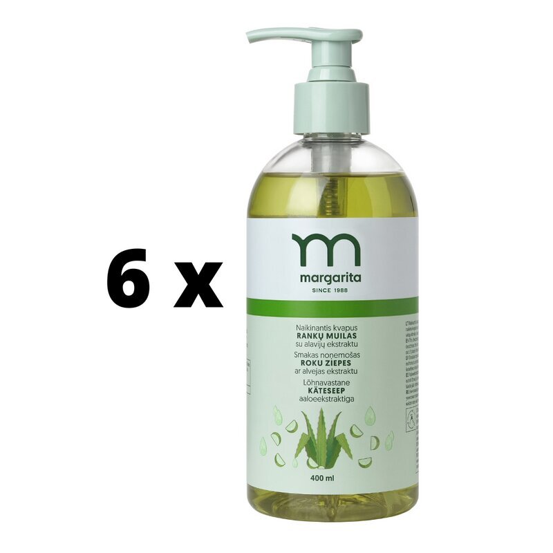 Deodoroiva käsisaippua aloe-uutetta Margarita, 400 ml x 6 kpl hinta ja tiedot | Saippuat | hobbyhall.fi