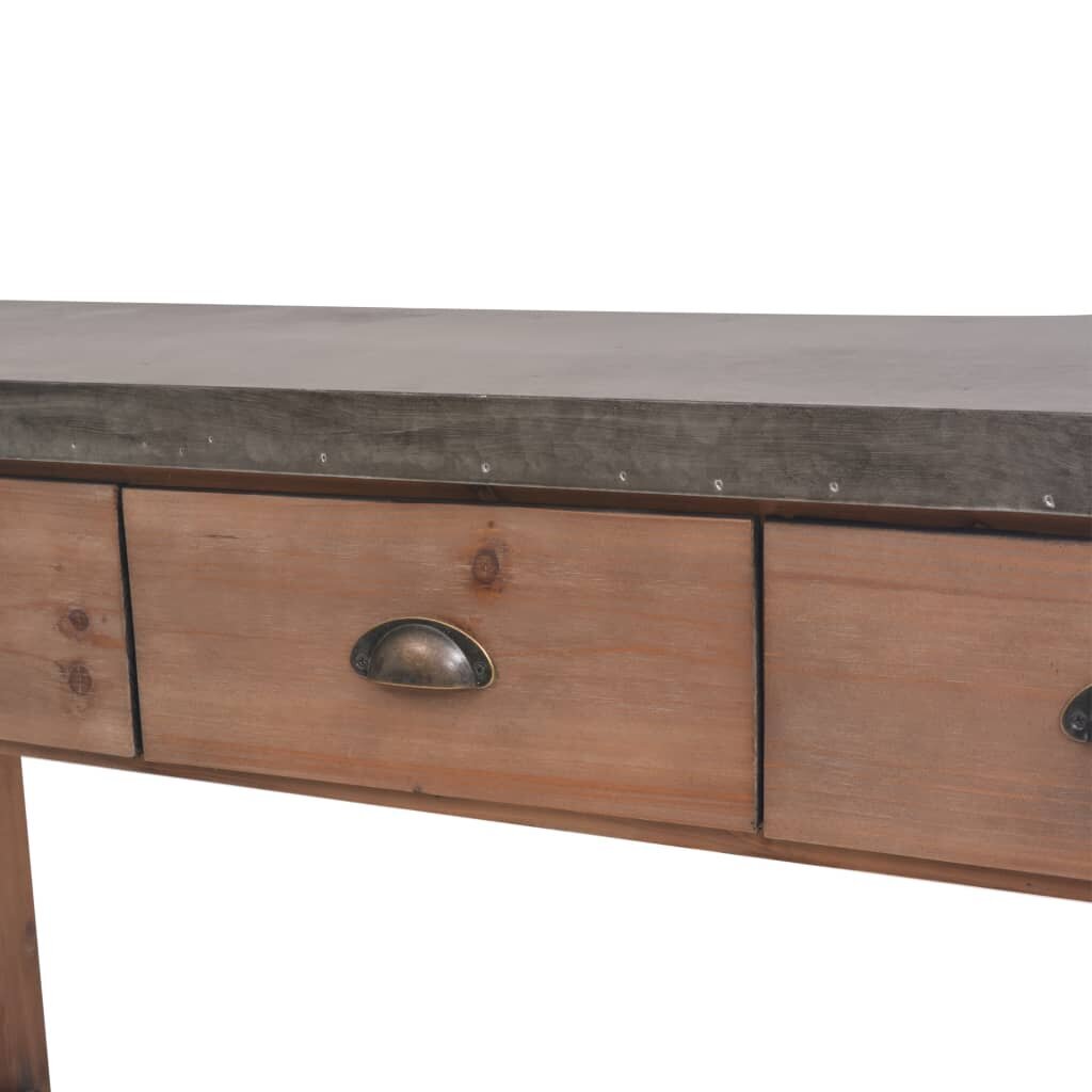 vidaXL Konsolipöytä kiinteä kuusipuu 122x35x80 cm hinta ja tiedot | Sohvapöydät | hobbyhall.fi