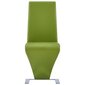 vidaXL Ruokailutuoli Zigzag-muoto 2 kpl vihreä keinonahka hinta ja tiedot | Ruokapöydän tuolit | hobbyhall.fi