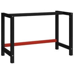 vidaXL Työpöydän runko metalli 120x57x79 cm musta ja punainen hinta ja tiedot | Muut huonekalutarvikkeet | hobbyhall.fi