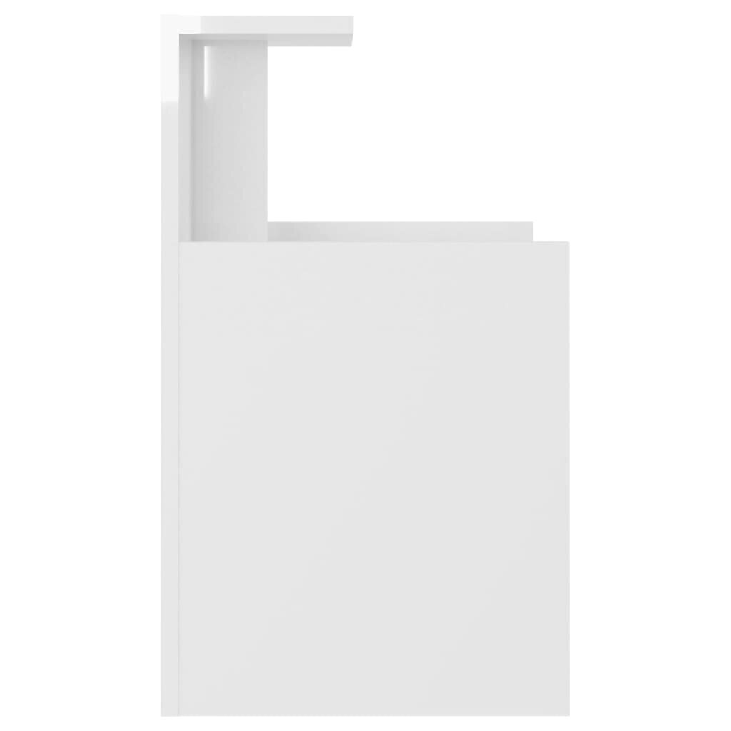 vidaXL Yöpöytä korkeakiilto valkoinen 40x35x60 cm lastulevy hinta ja tiedot | Yöpöydät | hobbyhall.fi
