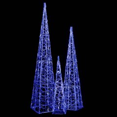 vidaXL LED-koristevalokartiosarja sininen akryyli 60/90/120 cm hinta ja tiedot | Joulukoristeet | hobbyhall.fi