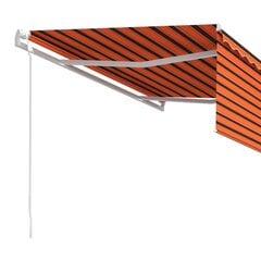 vidaXL Automaattisesti kelattava markiisi verhoilla 4x3 m oranssirusk. hinta ja tiedot | Aurinkovarjot ja markiisit | hobbyhall.fi