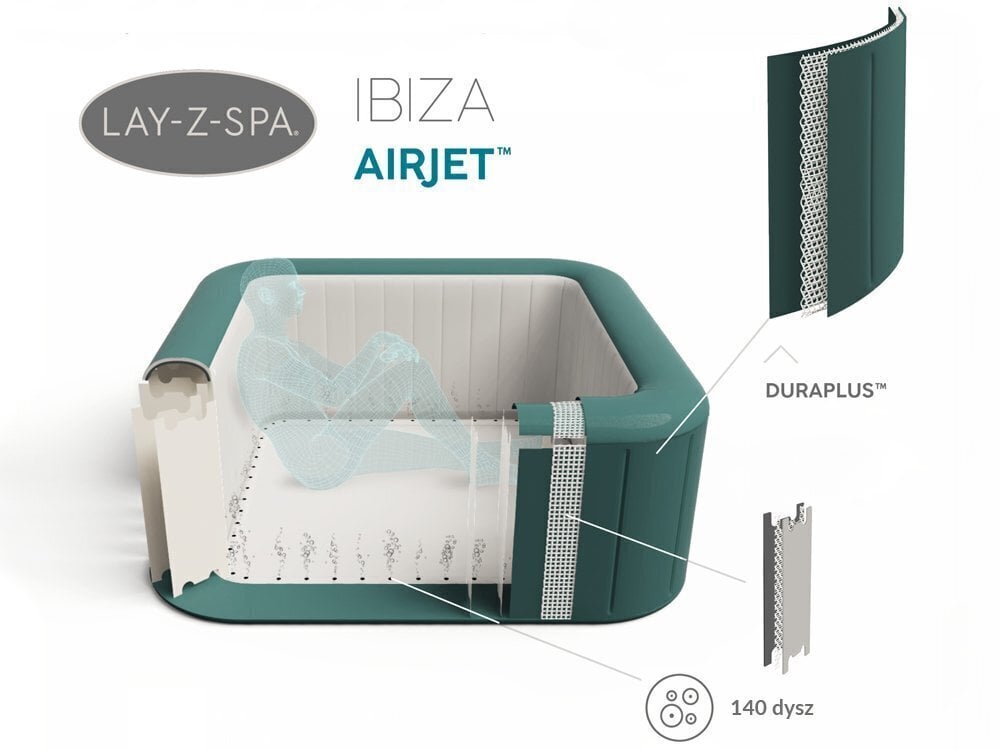 Poreallas Bestway Lay-Z-Spa Ibiza, 4-6 henkilöä hinta ja tiedot | Uima-altaat | hobbyhall.fi