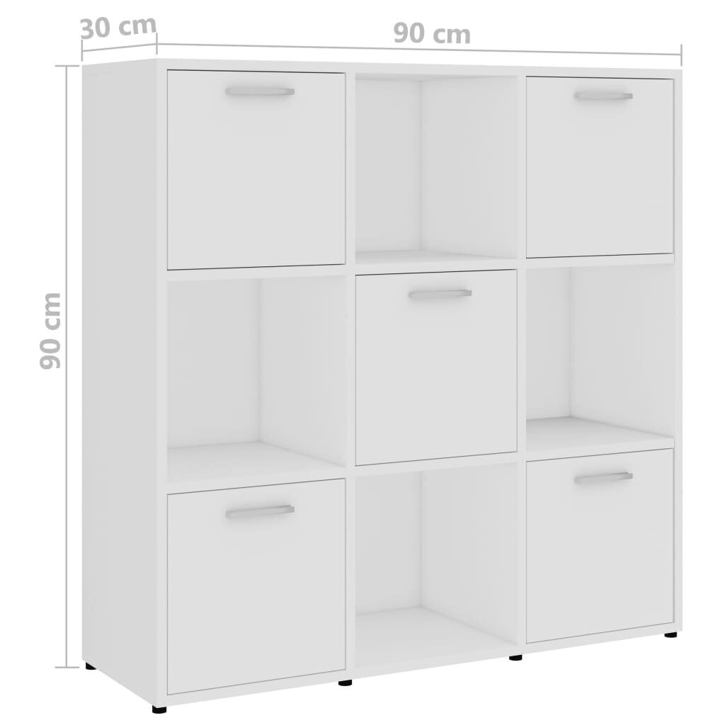 vidaXL Kirjahylly valkoinen 90x30x90 cm lastulevy hinta ja tiedot | Hyllyt | hobbyhall.fi