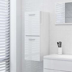 vidaXL Kylpyhuonekaappi korkeakiilto valkoinen 30x30x80 cm lastulevy hinta ja tiedot | Kylpyhuonekaapit | hobbyhall.fi