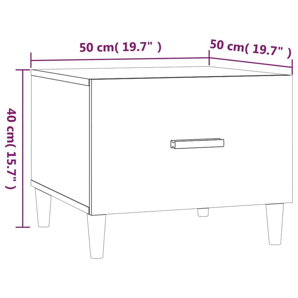 vidaXL Sohvapöytä korkeakiilto valkoinen 50x50x40 cm tekninen puu hinta ja tiedot | Sohvapöydät | hobbyhall.fi