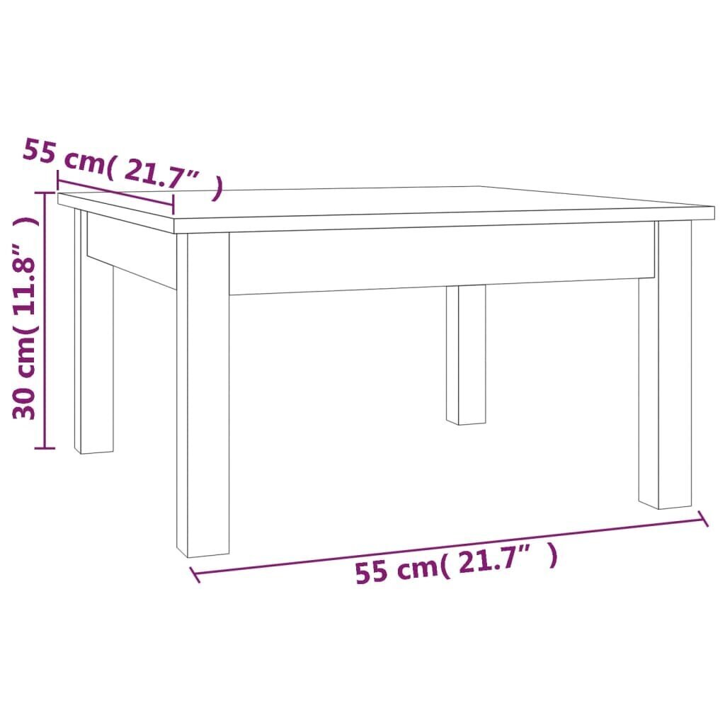 vidaXL Sohvapöytä harmaa 55x55x30 cm täysi mänty hinta ja tiedot | Sohvapöydät | hobbyhall.fi