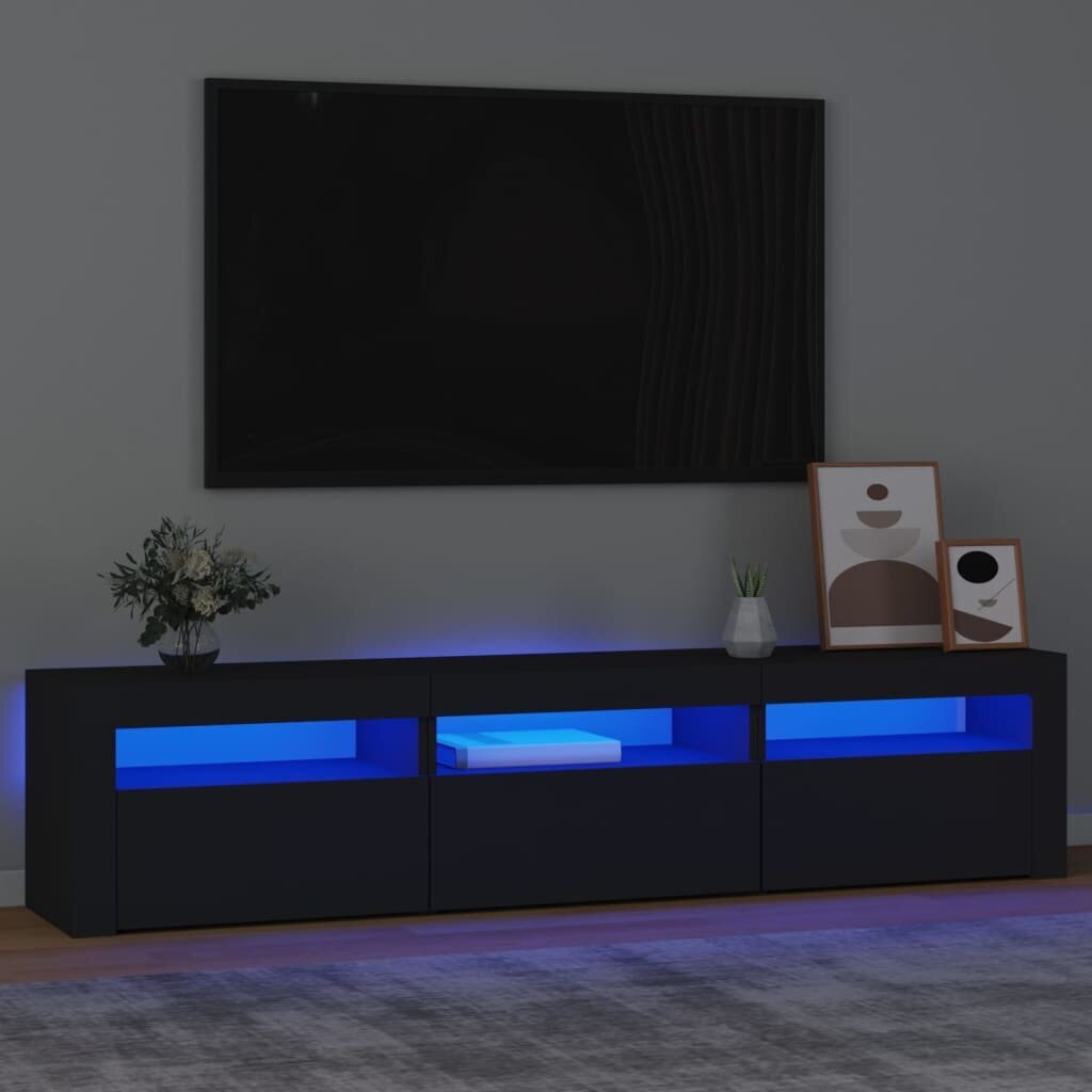 vidaXL TV-taso LED-valoilla musta 180x35x40 cm hinta ja tiedot | TV-tasot | hobbyhall.fi