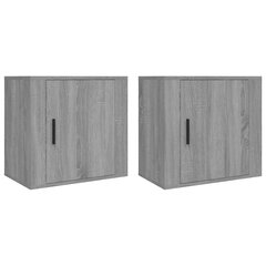 vidaXL Seinäkiinnitettävät yöpöydät 2 kpl harmaa Sonoma 50x30x47 cm hinta ja tiedot | Yöpöydät | hobbyhall.fi