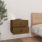 vidaXL Seinäkiinnitettävät yöpöydät 2 kpl hunajanruskea 50x36x40 cm hinta ja tiedot | Yöpöydät | hobbyhall.fi