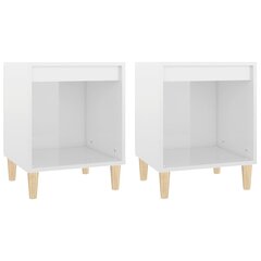 vidaXL Yöpöydät 2 kpl korkeakiilto valkoinen 40x35x50 cm hinta ja tiedot | Yöpöydät | hobbyhall.fi