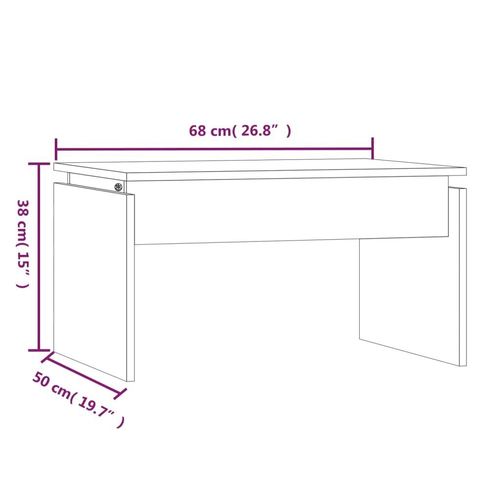 vidaXL Sohvapöytä savutammi 68x50x38 cm tekninen puu hinta ja tiedot | Sohvapöydät | hobbyhall.fi