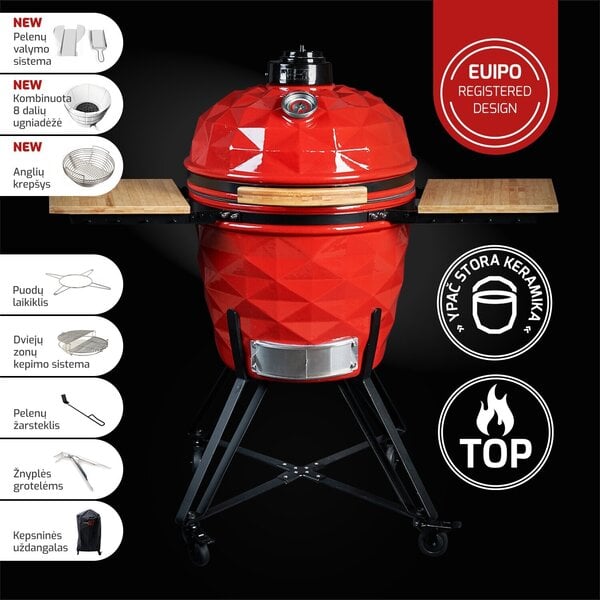 Keraaminen grilli KamadoClub PRO 59 cm, punainen