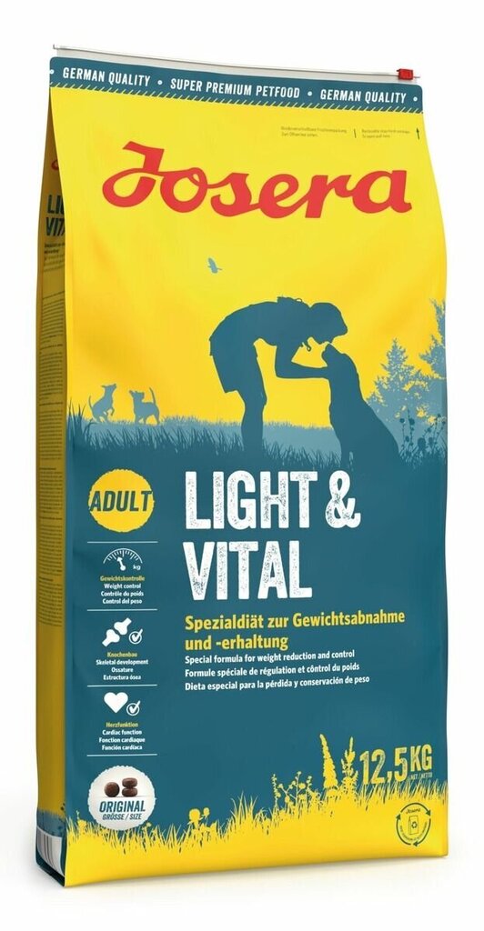 Josera Light&Vital aikuisille koirille painonpudotukseen, 12,5 kg hinta ja tiedot | Koiran kuivaruoka | hobbyhall.fi