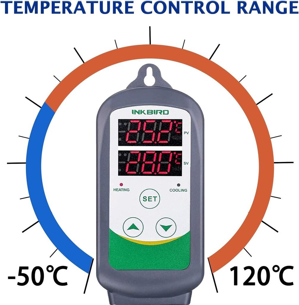 Digitaalinen termostaatti Inkbird, ITC-308 hinta ja tiedot | Ajastimet ja termostaatit | hobbyhall.fi