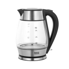 teesa vedenkeitin, lasi + inox, 2000 wattia, musta, 1,7 l hinta ja tiedot | Vedenkeittimet | hobbyhall.fi