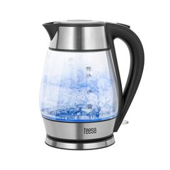 teesa vedenkeitin, lasi + inox, 2000 wattia, musta, 1,7 l hinta ja tiedot | Vedenkeittimet | hobbyhall.fi