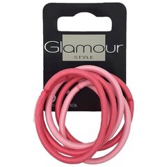 Hiusnauhat Glamour Style, 6 kpl, pinkki. hinta ja tiedot | Hiustarvikkeet | hobbyhall.fi