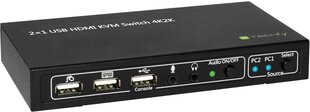 KVM-kytkin Techly HDMI/USB 2x1 äänellä 4K * 30 Hz hinta ja tiedot | Verkkokytkimet | hobbyhall.fi