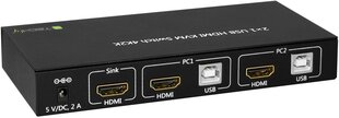 KVM-kytkin Techly HDMI/USB 2x1 äänellä 4K * 30 Hz hinta ja tiedot | Verkkokytkimet | hobbyhall.fi