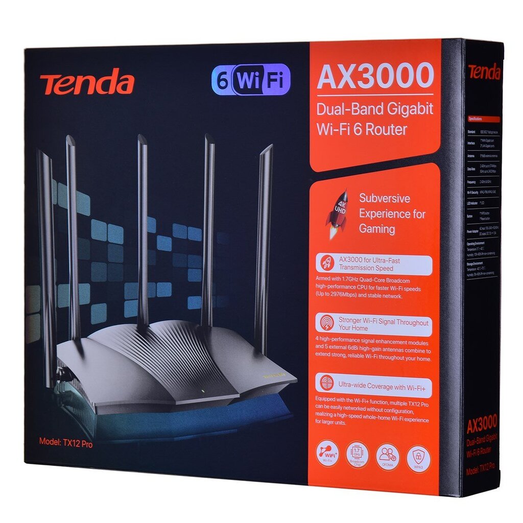 Tenda TX12 Pro hinta ja tiedot | Reitittimet ja modeemit | hobbyhall.fi