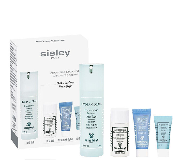 Kasvojenhoitosarja Sisley-Paris Hydra-Global Discovery Program naisille: kosteuttava kasvovoide Hydra Global, 40 ml + misellivesi Eau Efficace, 30 ml + kasvovoide Express Flower Gel, 10 ml + kasvoseerumi Hydra-Global Serum, 5 ml hinta ja tiedot | Kasvovoiteet | hobbyhall.fi