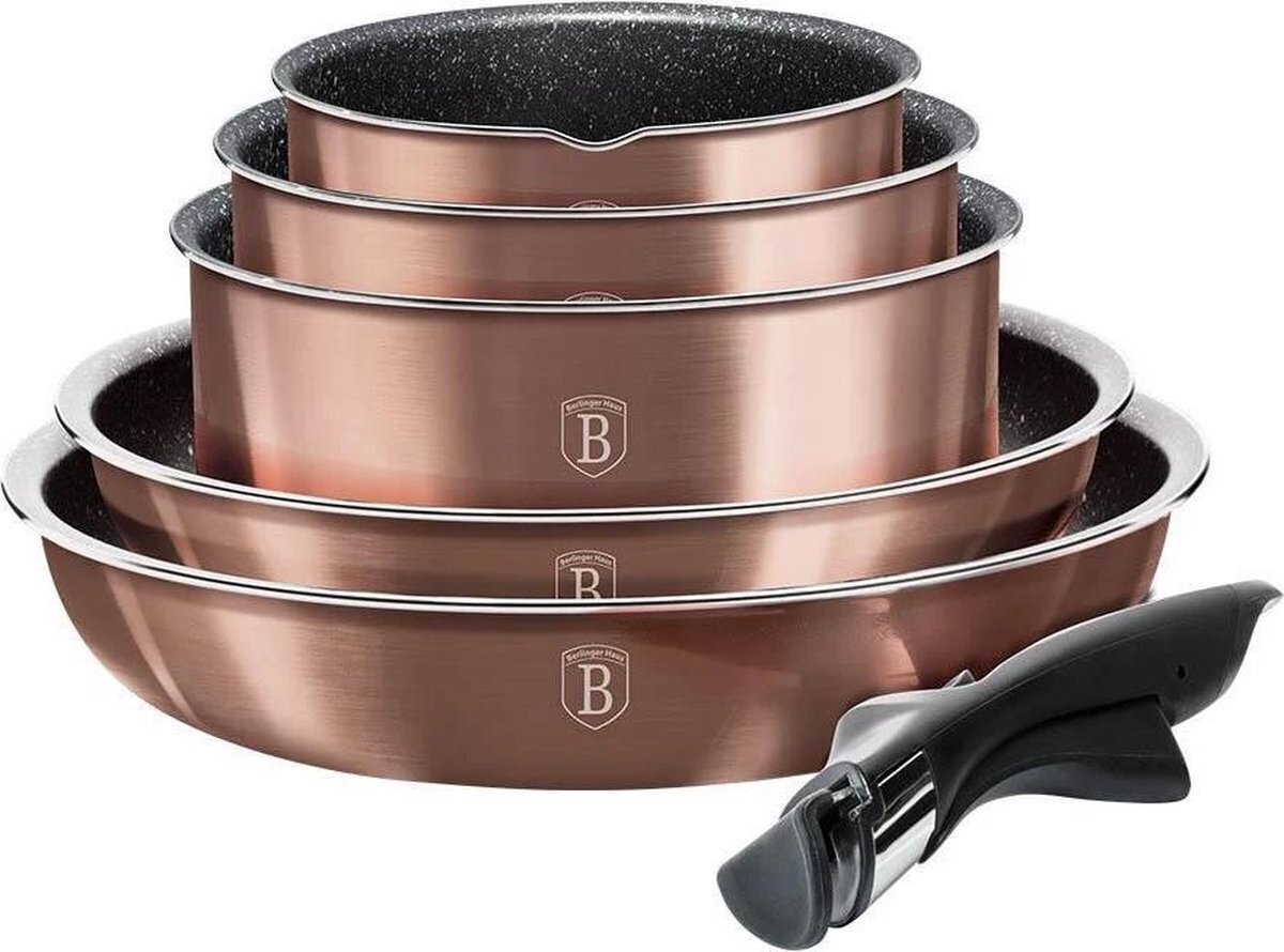 Berlinger Haus Metallic Line Rose Gold kattilasarja, 12 osaa hinta ja tiedot | Kattilat ja painekattilat | hobbyhall.fi