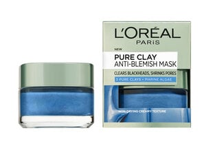 L'Oréal Paris Pure Clay MASK KAUNEUSVIRHEIDEN VÄHENTÄMISEKSI hinta ja tiedot | Kasvonaamiot ja silmänalusaamiot | hobbyhall.fi