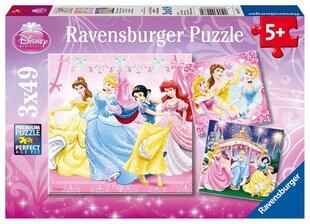 Ravensburger Puzzle Disney Princess Lumikki 3x49 palaa hinta ja tiedot | Palapelit | hobbyhall.fi