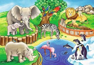 Ravensburger Puzzle 2x12 Eläimet eläintarhassa 07602 hinta ja tiedot | Palapelit | hobbyhall.fi