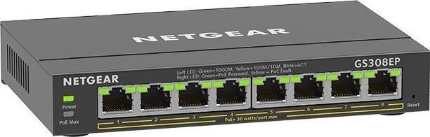 Kytkin Netgear GS308EP-100PES hinta ja tiedot | Verkkokytkimet | hobbyhall.fi