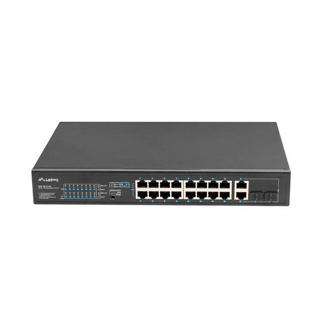 Lanberg Switch rack 19" POE+ 16x 100MB /2X COMBO GIGABIT ETHERNET 250W hinta ja tiedot | Verkkokytkimet | hobbyhall.fi