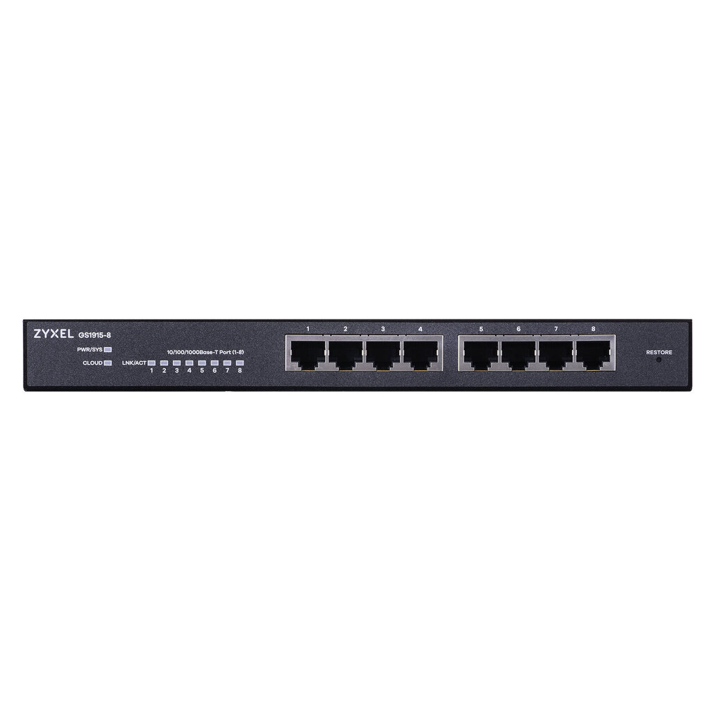 Zyxel GS1915-8 Managed L2 Gigabit Ethernet (10/100/1000) Black hinta ja tiedot | Verkkokytkimet | hobbyhall.fi