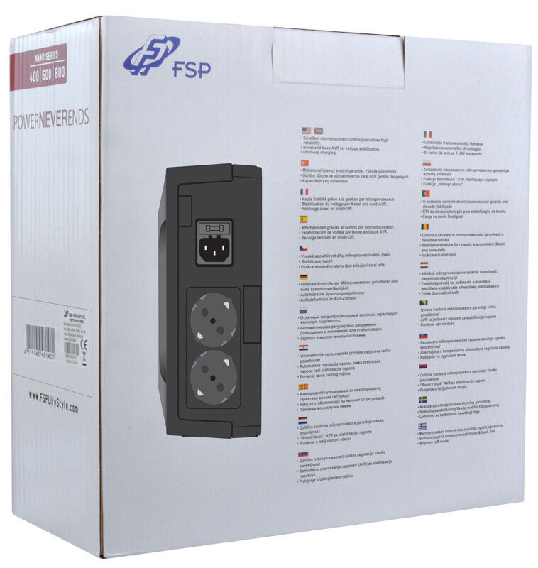 Fortron/Source FSP Fortron NANO 600 Offline UPS 600VA 360W hinta ja tiedot | UPS-laitteet | hobbyhall.fi