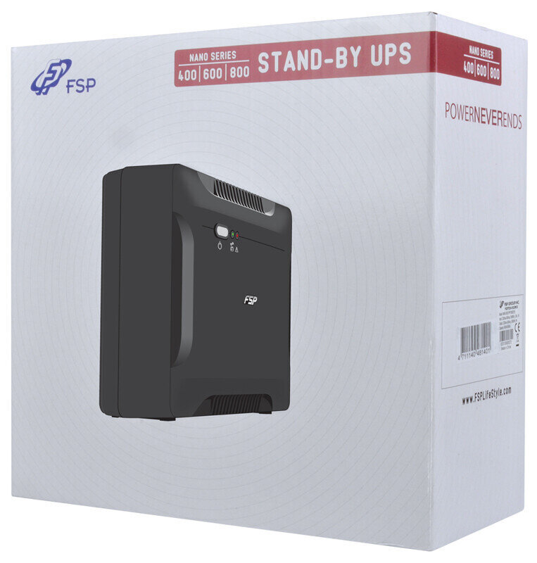 Fortron/Source FSP Fortron NANO 600 Offline UPS 600VA 360W hinta ja tiedot | UPS-laitteet | hobbyhall.fi