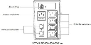 Socomec Netys PE850 hinta ja tiedot | Socomec Tietokoneet ja pelaaminen | hobbyhall.fi