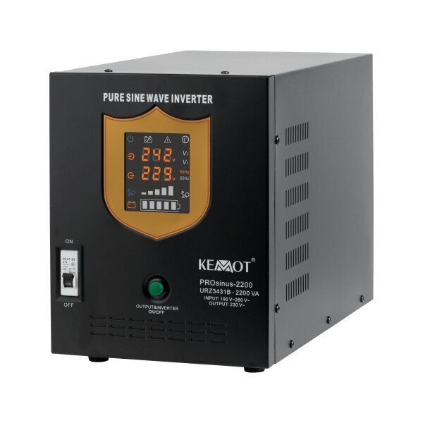 kemot ups prosinus-2200 puhdas siniaalto invertteri lataustoiminnolla 12v 230v 2200va/1600w - musta hinta ja tiedot | UPS-laitteet | hobbyhall.fi