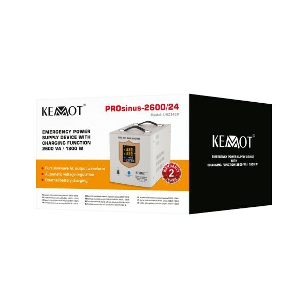 kemot ups prosinus-2600/24 puhdas siniaalto invertteri 24v 230v 2600va/1800w lataustoiminnolla hinta ja tiedot | UPS-laitteet | hobbyhall.fi