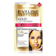 Virkistävä kasvonaamio Eveline Gold Lift Expert 3 in 1 / 7 ml hinta ja tiedot | Kasvonaamiot ja silmänalusaamiot | hobbyhall.fi