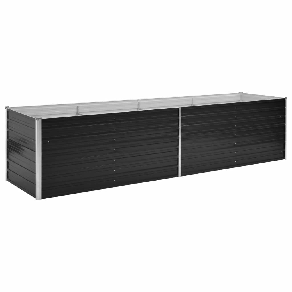 vidaXL Korotettu kukkalaatikko antrasiitti 320x80x77 cm galv. teräs hinta ja tiedot | Kukkalaatikot | hobbyhall.fi