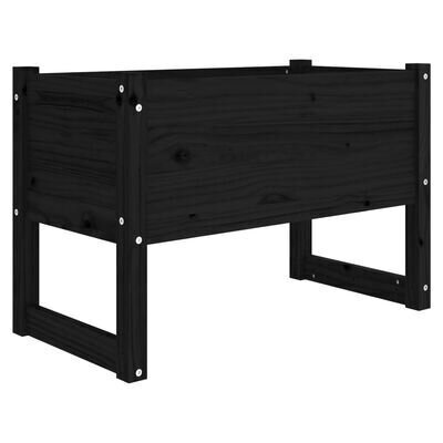 vidaXL Kukkalaatikko musta 78x40x52 cm täysi mänty hinta ja tiedot | Kukkalaatikot | hobbyhall.fi