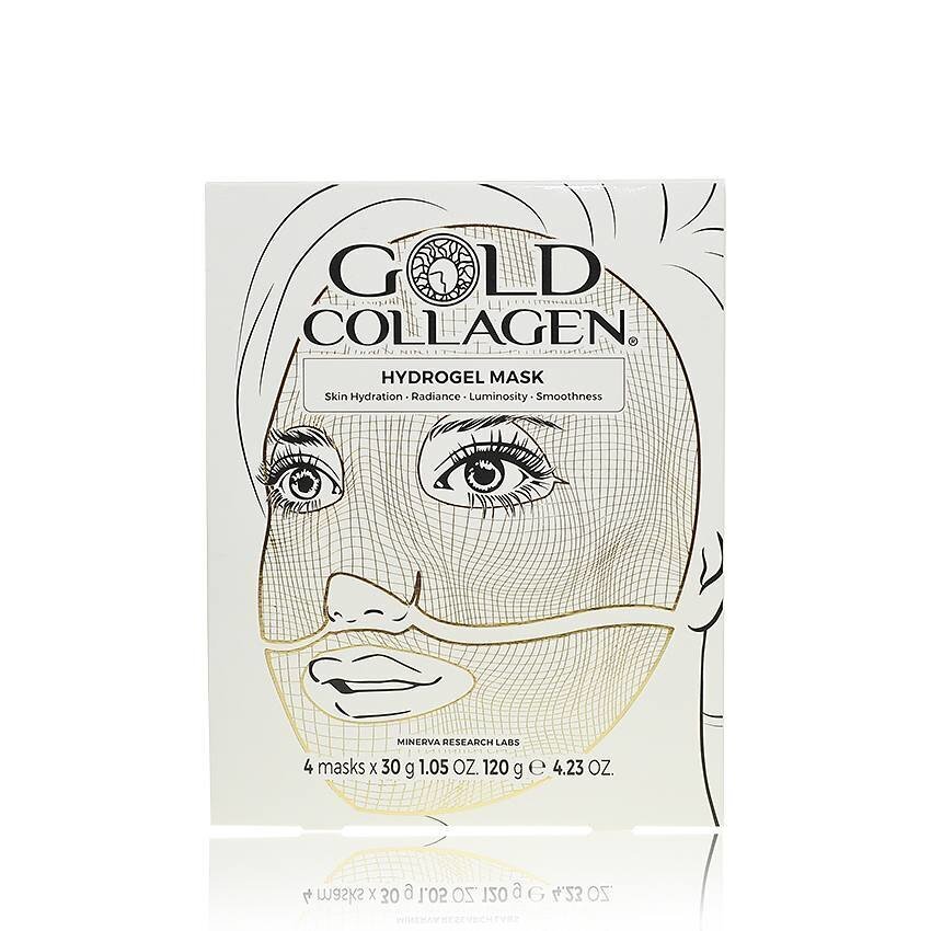 Gold Collagen -hydrogeelikasvonaamio 4 kpl hinta ja tiedot | Kasvonaamiot ja silmänalusaamiot | hobbyhall.fi