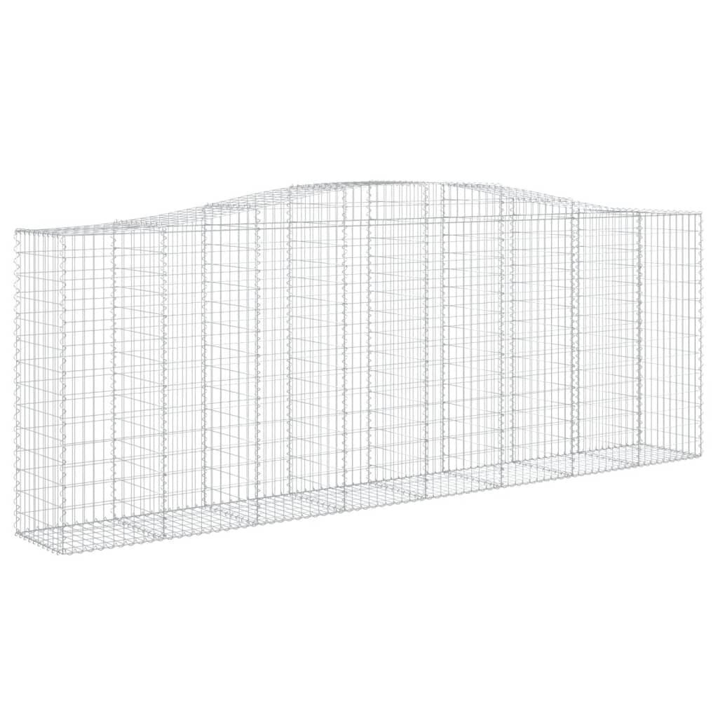 vidaXL Kaareva kivikori 400x50x140/160 cm galvanoitu rauta hinta ja tiedot | Aidat ja tarvikkeet | hobbyhall.fi