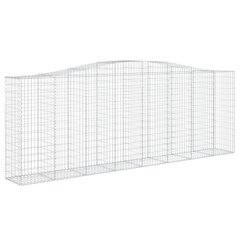 vidaXL Kaareva kivikori 400x50x140/160 cm galvanoitu rauta hinta ja tiedot | Aidat ja tarvikkeet | hobbyhall.fi