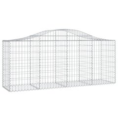 vidaXL Kaarevat kivikorit 2 kpl 200x50x80/100 cm galvanoitu rauta hinta ja tiedot | Aidat ja tarvikkeet | hobbyhall.fi