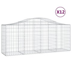 vidaXL Kaarevat kivikorit 12 kpl 200x50x80/100 cm galvanoitu rauta hinta ja tiedot | Aidat ja tarvikkeet | hobbyhall.fi