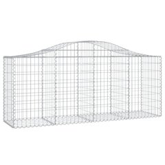 vidaXL Kaarevat kivikorit 5 kpl 200x50x80/100 cm galvanoitu rauta hinta ja tiedot | Aidat ja tarvikkeet | hobbyhall.fi